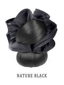 4-Inch Realistic Bun Hairpiece, Natural Looking, Twist Clip Design, Bud Hairstyle, Creates Romantic Atmosphere, With Headband At The Back - Multicolor - View 14