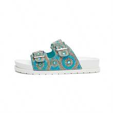 Women's Sandal Papete New Rhinestones With Adjustable Buckle Birken Meijile Original - 淺藍色 - 查看 2