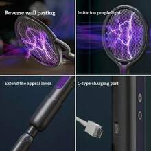 多功能二合一灭蚊灯，角度可伸缩，USB充电，1200mAh电池 - 彩色 - 查看 4