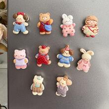 Cartoon Character Resin Fridge Magnets - Adorable Animal Magnetic Stickers,Decorative Magnets, Creative Home & Kitchen Sticker Gift,Realistic 3D Kitchen Decoration, Kitchen, Office Whiteboard, Dishwasher, Resin Refrigerator Magnets - Multicolor - View 3