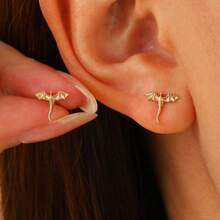 European And American Ins Style Fashionable Flying Dragon Ear Buckle Women's Earrings With Diamond Studded Dragon Ear Studs Punk Personality Earrings For Women - 11831 - 查看 3
