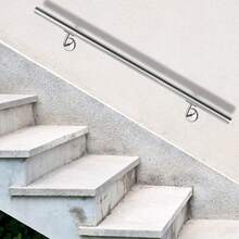 Stainless Steel Railing 60/80/100/120/150/160/180/200cm, Wall-Mounted Handrail, Stainless Steel Handrail For Stairs, Entrances And Balustrades, With Wall Brackets. - 180cm - View 4