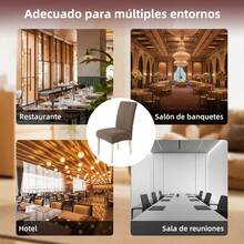6 Pzas cubiertas de silla resistentes a salpicaduras en unicolor,Elástica Protectora De Silla Comedor Removible.cubierta moderna para silla de comedor de poliéster elástico, La cubierta de la silla es adecuada para la mayoría de las sillas, y la tela de alta elasticidad puede adaptarse a su silla muy bien y hacer que su silla se vea más fresca.  La cubierta de la silla de comedor puede transformar su vieja silla en una nueva, actualizar su decoración interior, extender la vida útil de la silla y ahorrar su dinero. Las fundas decorativas para sillas se pueden utilizar en salones, banquetes de boda, hoteles, conferencias, celebraciones, ceremonias, restaurantes, etc.todas las estaciones. - Marrón claro - Ver 11