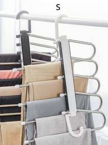 1pc Black/White Foldable Multi-Layer Scarf, Tie, Pants Organizer Rack - Multicolor - View 3