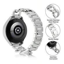 1pc Stainless Steel Single Chain Watch Band, 20mm 22mm, Compatible With Samsung Watch4/5, Amazfit, Garmin Smartwatches