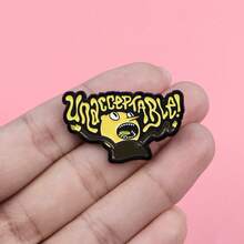 趣味卡通怪兽珐琅别针 可爱外星人胸针 松树翻领别针 徽章 背包服装配饰珠宝 朋友礼物 - 黃色 - 查看 8