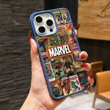 Marvel Patterned Phone Case, Iron Man, , Hulk, Thor, Hawkeye, Black Widow, Thanos, Avengers. Compatible With IPhone 17 ProMax, 17Pro, 17Air, 16, 15, 14, 13, And 12 Pro Models, With Shockproof Protection. A Unique Gift For Marvel Fans, Friends, Birthdays, Holidays, And Special Occasions. Great Gift Option For Anyone Who Loves Superheroes. - 黑色 - 查看 6