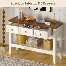 Huisuilinss Console Sofa Table With Drawers And Bottom Shelf,Entryway Table For Behind Couch Entry Foyer Hallway Storage - White - View 5