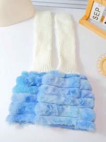 1 Pair Y2K Retro Faux Fur Fuzzy Leg Warmers, Candy Color Tie-Dye Warm Dance Subculture Gothic Style Leg Warmers - Multicolor - View 19