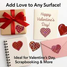 500pcs/Roll Red Laser Heart Graffiti Stickers, 1 Inch 8 Designs, Suitable For Valentine's Day, Birthday, Wedding, Holiday Party, Gift Wrapping, DIY, Scrapbooking, Envelope Sealing - Multicolor - View 5