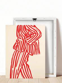 1件黑白条纹裤时尚印花，红色鞋子，时尚线条艺术海报，醒目的红色条纹西装抽象墙画，现代简约插画风格艺术品，送给朋友的理想礼物，卧室艺术画，客厅装饰，办公室装饰，浴室装饰，墙面艺术，墙面装饰，家居装饰，房间装饰，帆布墙画，海报，带框墙画，可选画框 - 彩色 - 查看 21