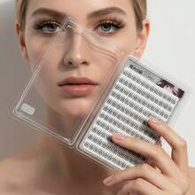 High-Quality Pre-Made Dense Eyelash Clusters, 6D Pointed Pre-Made Eyelash Clusters, Eyelash Extensions, Eyelash Clusters, Single Eyelash, False Eyelashes - Black - View 6