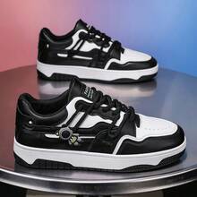 2026夏季新款男士百搭休闲运动鞋，厚底时尚青年鞋 - 黑與白 - 查看 2