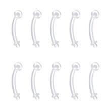 14G Plastic Belly Button Piercing Retainers, Curved Barbell Piercing Banana Plastic Acrylic Flexible 8/10/12/14 Mm - Clear - View 7