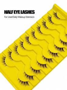 10 Pairs Natural Fluffy & Lightweight Faux Mink Eyelashes, Fox Tail Extension Style, Suitable For Daily Makeup, Reusable