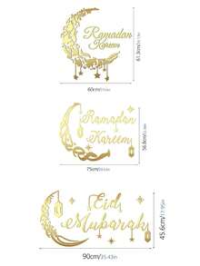 1 Stück Ramadan-Thema Arabische Kalligraphie Stil Acryl Muslimischer Wandaufkleber, Eid Segensdekoration für Zuhause, Muslimische Party Dekoration, Ramadan und Eid Geschenk - Verschiedenfarbig - Übersicht 3