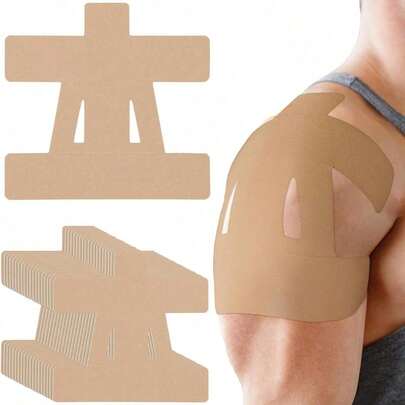 Kinesiology Tape Shoulder Pain Relief Pre Cut Sports Waterproof Breathable Enhance Elastic Kinesiology Athletic Tape Shoulder Support And Muscle Sports(Black)