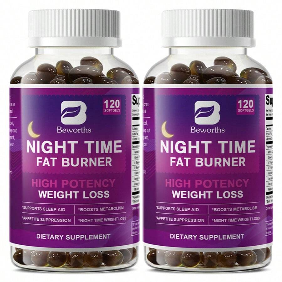 B BEWORTHS BEWORTHS Night Support Capsules - 60pcs, Green Coffee Bean, White Kidney Bean, Melatonin & L-Tryptophan Formula - Supports Metabolism, Weight Loss , Restful Sleep & Wellness For Men & Women - Phiên bản nâng cấp của hai chai (240 viên nang) - Xem 1