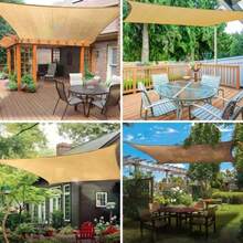 CYPNMalla Sombra 4x3m para ExterioresTranspirable y Engrosado Lonas para Exteriores con Protección UV para Patio Jardín terraza cocheras Piscina y Actividades al Aire LibreFashion - Beis - Ver 7