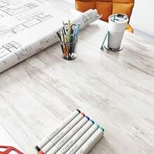 Livelynine - Papel pintado de hormigón blanco con textura para encimeras papel pintado impermeable para baño recámara cocina gabinete encimera vinilo cemento 40.13 x 200.15 cm - HormignBlanco - Ver 5