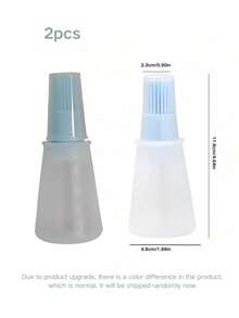 1支/2支装硅胶油刷，烧烤刷，烹饪烘焙上釉刷，便携式烧烤油瓶，厨房烘焙烧烤工具，厨房电器配件