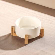 Ceramic Dog/Cat Bowl With Wooden Stand, Non-Slip Heavy Duty Pet Food & Water Bowl Set For Cats And Small Dogs - 550-980ml - View 15