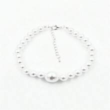 1件装奢华仿珍珠宠物项链，适合小型/中型/大型犬猫，节日礼物，日常佩戴，狗狗项圈 - 彩色 - 查看 5