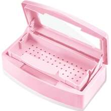 Nail Tool Clean Box Plastic Nail Tray For Alcohol Cleaning Container For Nipper Clipper Cutter Manicure Tools Nail Art Equipment For Salon SPA (Pink) - Pink - View 2