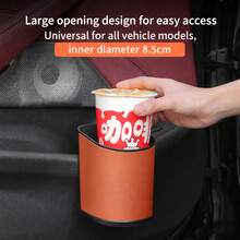 Premium Leather Hanging Car Trash Can Storage Box, New Multi-Function Car Door Side Storage Box - Vehicle-mounted Trash Cans - View 7