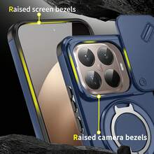 兼容三星 Galaxy S26、S25、S24、S23、S22、S21、S20 Ultra/Plus、A06、A13、A14、A15、A16、A26、A35、A36、A54、A55、A56、A57、Note 20 Ultra、XM 15T/15T PRO、RY、X9D、X7D 等机型。手机壳带滑动式摄像头镜头盖，提供[全方位摄像头保护]，配备 360° 旋转隐形指环支架/车载磁吸支架，哑光质感防震手机保护套，国际版，非国内版。 - 藍色 - 查看 3