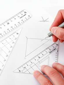10 piezas Juego de compás y regla para estudiantes, incluye regla, regla triangular, transportador, juego de herramientas de dibujo multifunción para papelería