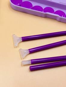 1/3/6/9 Dot Diamond Painting Pens + 10pcs Diamond Painting Wax Stickers With Purple Storage Box, Suitable For 5D Diamond Art Painting - Purple - View 8