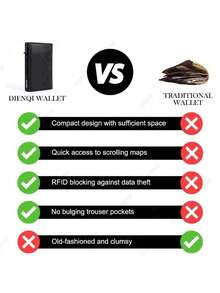 磁性信用卡夹，男士钱包，高品质三折钱包，防盗，超薄简约弹出式小金属钱包，男士磁性钱包，男士礼品，商务钱包，旅行钱包，卡包，钱包，证件夹，钱包配件，卡包钱包 - 黑色 - 查看 8