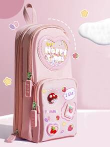 Creative Retractable Pencil Case, Student Stationery Storage Bag, Cute Solid Color Pencil Box, Adorable Pen Holder, Children's Gift, Pencil Pouch - Multicolor - View 6