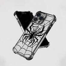 La funda para teléfono con espejo con patrón de telaraña también se puede usar como espejo y es compatible con  17,  16 Pro Max,  15 Pro Max,  13 y  12. Está hecha de TPU y brinda protección contra golpes y caídas. Es un regalo perfecto para los entusiastas de Halloween o para cualquier persona que ame los accesorios únicos, ideales para familiares y amigos u ocasiones especiales como cumpleaños y aniversarios. - Negro - Ver 5
