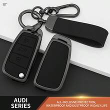 Zinc Alloy Leather Car Remote Control Key Case Cover Holder Shell For Audi A3 8P 8V 8L S3 RS3 - Hand Rope Buckle - View 2