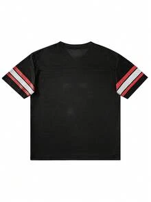 Camiseta de manga corta casual y deportiva para hombre, verano - Negro - Ver 3