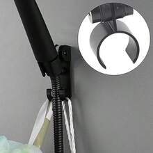 Soporte de cabezal de ducha de bao montado en la pared de acero inoxidable ajustable de aluminio Black Space - como se muestra en la figura - Ver 4