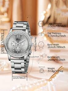 1Pc Women's Quartz Watch Fashionable, Elegant And Gorgeous Rhinestone Minimalist Digital Scale Retro Dial Used For Daily Wear Decoration Or Holiday Gifts For Mothers And Friends - Multicolor - View 7