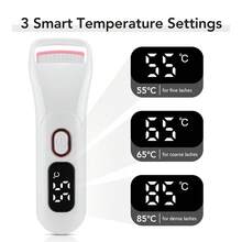 Hailicare 三档智能温控电动加热睫毛夹，30秒快速加热，持久卷翘，硅胶防烫材质，Type-C充电，42克便携式化妆工具，情人节礼物 - 白色 - 查看 3