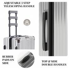 YSTYLE Có nhiều màu sắc để lựa chọn. Được làm từ chất liệu PVC, có khóa số và bánh xe đa năng êm ái, thích hợp để đựng quần áo cho các chuyến công tác, du lịch bụi và du học. - Bạc - Xem 3