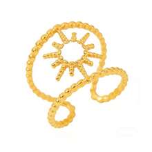 COINBUFF 1pc Personalized Hollow Sun Stainless Steel Gold Plated Adjustable Non-Fading Ring, Suitable For Daily Wear And Holiday Gifts - As Shown - View 4