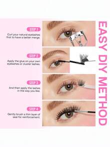 CALAILIS Lash Clusters 280Pcs D Curl Individual Mishes 0.10-40D-10-16Mix Cluster Mishes Natural Look Eyelash Clusters Super Thin Band And Soft DIY Mis Extension At Home (0.10-40D) - D - Xem 7