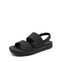 Women Water Sandals Comfortable Flat Sandals Beach Platform Dressy Summer Casual Walking Shoes - Tất cả màu đen - Xem 5