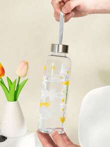 500毫升蝴蝶印花图案水瓶，运动水壶，塑料防漏螺旋盖，旅行便携，轻巧易用，适合日常使用，可用于旅行、露营、徒步、健身和户外活动，也是生日礼物的理想之选。 - 彩色 - 查看 9