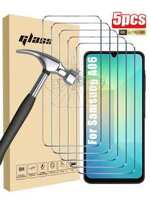 5 pezzi Protezione schermo in vetro temperato trasparente compatibile con Samsung Galaxy A06, A17 5G, A16, A15, A14, A13, A12, A56, A54, A55, A50S, A36, A26. Alta definizione, copertura completa, facile installazione, resistente ai graffi, durezza 9H, adatto per custodie per telefono, regalo di San Valentino. Accessori essenziali per la protezione dello schermo, applicabile per uso quotidiano, ufficio, casa. Protezione dello schermo del telefono, accessori per telefono, impermeabile, antiurto, anti-caduta, resistente ai graffi - Trasparente - Visualizzare 44