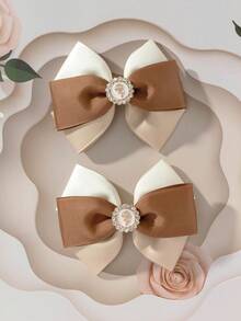 2 件套 简约优雅儿童蝴蝶夹 - 彩色 - 查看 4