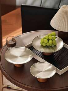 1个带木质底座的金属蛋糕架，适用于婚礼、蜡烛、珠宝展示托盘、甜点桌等场合 - 彩色 - 查看 8