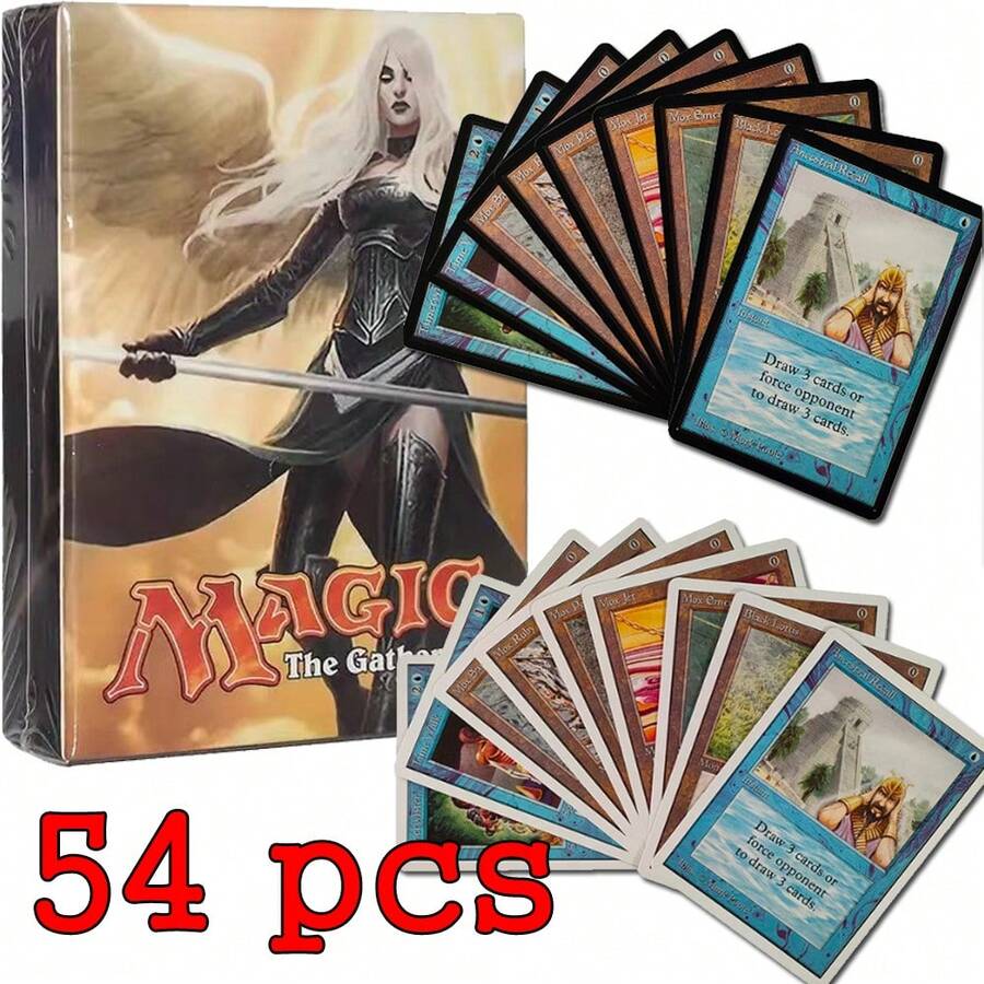 54 pièces Nouvelle série Blue Core MTG, cartes papier et holographiques. Toutes les cartes sont rares et coûteuses - Beige - Voir 1