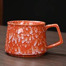 1个陶瓷拿铁咖啡杯，高品质可爱情侣水杯，个性化牛奶麦芽早餐杯，创意220毫升办公杯（窑烧颜色可能略有不同，敬请谅解） - 彩色 - 查看 14